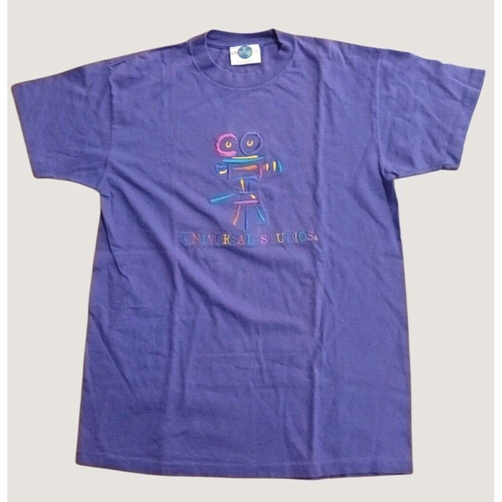 VTG Universal Studios Embroidered Theme Park Single Stitch Shirt Small Oversized